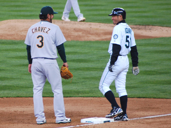 Eric Chavez and Ichiro Suzuki